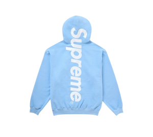 Moletom Supreme 'Satin Applique Hooded Sweatshirt Light Blue' Azul Claro – costas