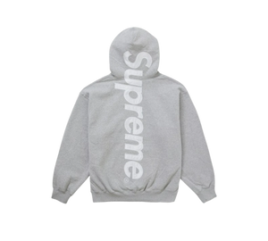 Moletom Supreme 'Satin Applique Hooded Sweatshirt Heather Grey' Cinza – costas