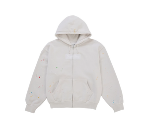 Moletom Supreme x MM6 Maison Margiela 'Box Logo Zip Up Hooded Sweatshirt White' Branco – frente