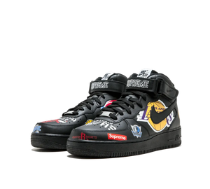 Tênis Nike Air Force 1 Mid x Supreme x NBA 'Black' Preto – foto 3