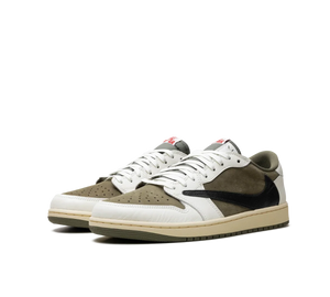 Tênis Nike Air Jordan 1 Low OG x Travis Scott 'Medium Olive' Verde / Branco – foto 3