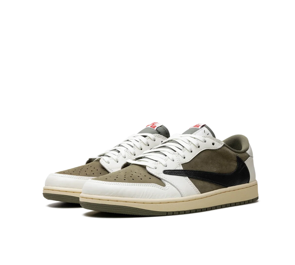Tênis Nike Air Jordan 1 Low OG x Travis Scott 'Medium Olive' Verde / Branco