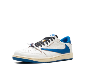Tênis Nike Air Jordan 1 Low x Travis Scott x Fragment 'Sail Military Blue' Branco/Azul – foto 2