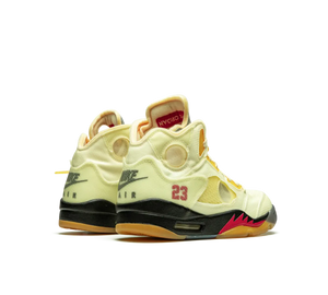 Tênis Nike Air Jordan 5 Retro x Off-White 'Sail' Amarelo / Branco – foto 4