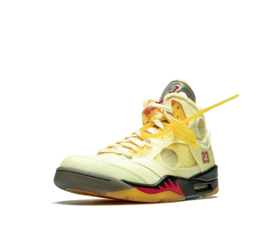 Tênis Nike Air Jordan 5 Retro x Off-White 'Sail' Amarelo / Branco – foto 2