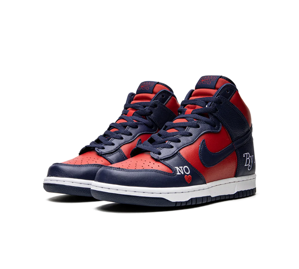 Tênis Nike Dunk High SB 'Supreme By Any Means' Azul/Vermelho