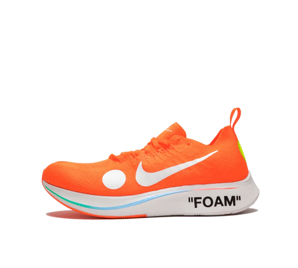 Tênis Nike Zoom Fly Mercurial Flyknit x Off-White 'Orange Peel' Laranja