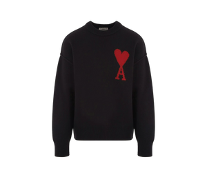 Pulôver Ami Paris 'Ami De Coeur Sweater Black/Red' Preto / Vermelho – frente