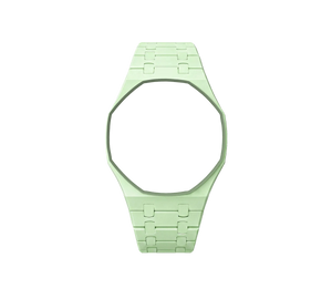 Pulseira Bioceramic para Relógio Swatch x Audemars Piguet Royal Pop – case octogonal com pulseira em bioceramic do 'Blaue Acht', sem o relógio, vista frontal