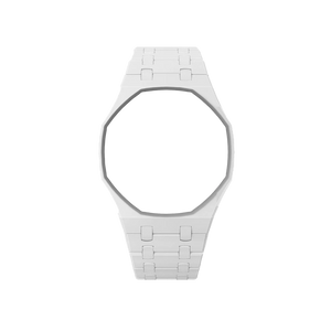 Pulseira Bioceramic para Relógio Swatch x Audemars Piguet Royal Pop – case octogonal com pulseira em bioceramic do 'Huit Blanc', sem o relógio, vista frontal