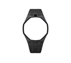 Pulseira Bioceramic para Relógio Swatch x Audemars Piguet Royal Pop – case octogonal com pulseira em bioceramic do 'Ocho Negro', abertura da coroa em cima (Coroa 12h), sem o relógio, vista frontal