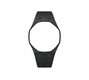 Pulseira Bioceramic para Relógio Swatch x Audemars Piguet Royal Pop – case octogonal com pulseira em bioceramic do 'Ocho Negro', sem o relógio, vista frontal