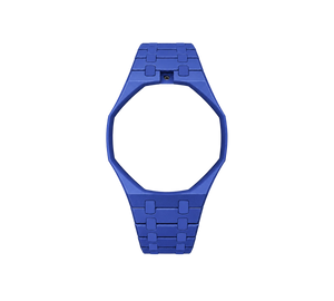 Pulseira Bioceramic para Relógio Swatch x Audemars Piguet Royal Pop – case octogonal com pulseira em bioceramic do 'Orenji Hachi', abertura da coroa em cima (Coroa 12h), sem o relógio, vista frontal
