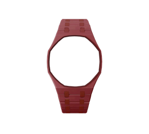 Pulseira Bioceramic para Relógio Swatch x Audemars Piguet Royal Pop – case octogonal com pulseira em bioceramic do 'Otto Rosso', sem o relógio, vista frontal