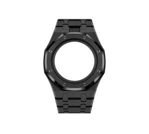 Pulseira de Aço para Relógio Swatch x Audemars Piguet Royal Pop – pulseira em aço inoxidável preto, abertura da coroa em cima (Coroa 12h), sem o relógio, vista frontal