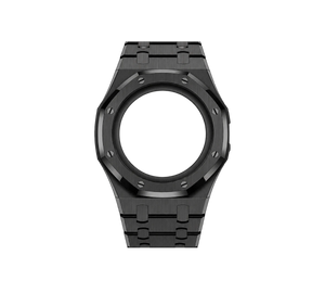 Pulseira de Aço para Relógio Swatch x Audemars Piguet Royal Pop – pulseira em aço inoxidável preto, abertura da coroa na lateral (Coroa 3h), sem o relógio, vista frontal
