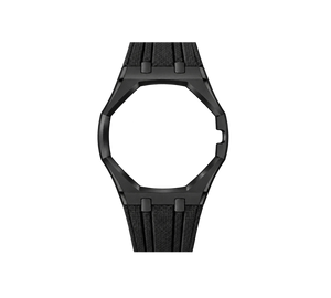 Pulseira de Aço para Relógio Swatch x Audemars Piguet Royal Pop – case em aço inoxidável preto com pulseira FKM preta, abertura da coroa na lateral (Coroa 3h), sem o relógio, vista frontal