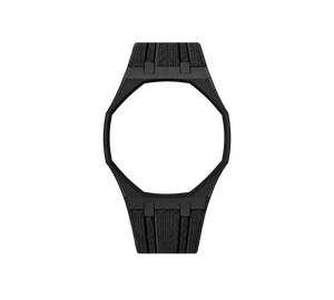 Pulseira de Aço para Relógio Swatch x Audemars Piguet Royal Pop – case em aço inoxidável preto com pulseira FKM preta, sem o relógio, vista frontal