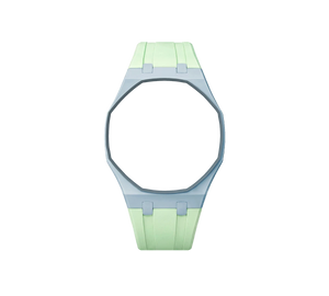 Pulseira de Borracha para Relógio Swatch x Audemars Piguet Royal Pop – case octogonal com pulseira em borracha do 'Blaue Acht', sem o relógio, vista frontal