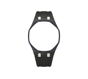 Pulseira de Borracha para Relógio Swatch x Audemars Piguet Royal Pop – case octogonal com pulseira em borracha do 'Ocho Negro', sem o relógio, vista frontal