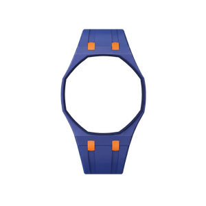Pulseira de Borracha para Relógio Swatch x Audemars Piguet Royal Pop – case octogonal com pulseira em borracha do 'Orenji Hachi', sem o relógio, vista frontal