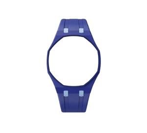 Pulseira de Borracha para Relógio Swatch x Audemars Piguet Royal Pop – case octogonal com pulseira em borracha do 'Savonnette Lan Ba', sem o relógio, vista frontal