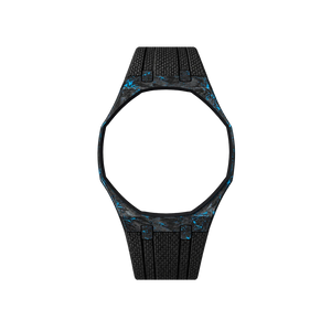 Pulseira de Carbono para Relógio Swatch x Audemars Piguet Royal Pop – case de fibra de carbono com pulseira FKM preta do 'Blaue Acht', sem o relógio, vista frontal