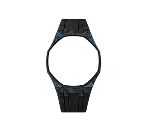 Pulseira de Carbono para Relógio Swatch x Audemars Piguet Royal Pop – case de fibra de carbono com pulseira FKM preta do 'Blaue Acht', sem o relógio, vista frontal