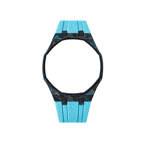 Pulseira de Carbono para Relógio Swatch x Audemars Piguet Royal Pop – case de fibra de carbono com pulseira FKM colorida do 'Blaue Acht', sem o relógio, vista frontal