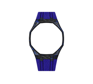 Pulseira de Carbono para Relógio Swatch x Audemars Piguet Royal Pop – case de fibra de carbono com pulseira FKM colorida do 'Orenji Hachi', sem o relógio, vista frontal