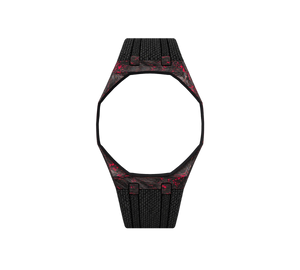 Pulseira de Carbono para Relógio Swatch x Audemars Piguet Royal Pop – case de fibra de carbono com pulseira FKM preta do 'Otto Rosso', sem o relógio, vista frontal
