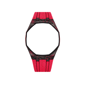 Pulseira de Carbono para Relógio Swatch x Audemars Piguet Royal Pop – case de fibra de carbono com pulseira FKM colorida do 'Otto Rosso', sem o relógio, vista frontal