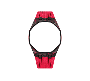 Pulseira de Carbono para Relógio Swatch x Audemars Piguet Royal Pop – case de fibra de carbono com pulseira FKM colorida do 'Otto Rosso', sem o relógio, vista frontal