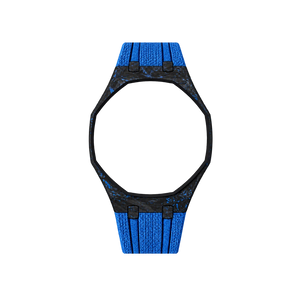 Pulseira de Carbono para Relógio Swatch x Audemars Piguet Royal Pop – case de fibra de carbono com pulseira FKM colorida do 'Savonnette Lan Ba', sem o relógio, vista frontal