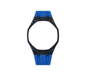 Pulseira de Carbono para Relógio Swatch x Audemars Piguet Royal Pop – case de fibra de carbono com pulseira FKM colorida do 'Savonnette Lan Ba', sem o relógio, vista frontal