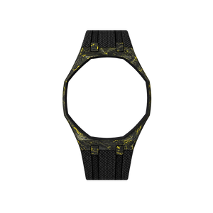 Pulseira de Carbono para Relógio Swatch x Audemars Piguet Royal Pop – case de fibra de carbono com pulseira FKM preta do 'Savonnette Otg Roz', sem o relógio, vista frontal