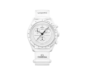 Relógio Omega x Swatch Bioceramic Moonswatch 'Mission To Moonphase Snoopy' Branco
