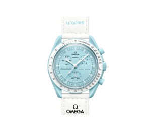 Relógio Omega x Swatch Bioceramic Moonswatch 'Mission to Uranus' Branco / Azul