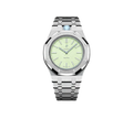 Relógio Swatch x Audemars Piguet Bioceramic Royal Pop 'Blaue Acht' Verde / Azul com Pulseira – relógio montado no case full frame com pulseira em aço inoxidável, vista frontal
