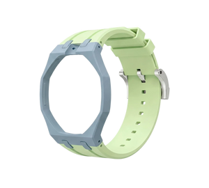 Relógio Swatch x Audemars Piguet Bioceramic Royal Pop 'Blaue Acht' Verde / Azul com Pulseira – case octogonal com pulseira em borracha