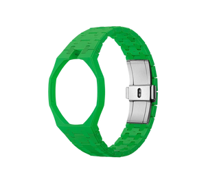 Pulseira Bioceramic para Relógio Swatch x Audemars Piguet Royal Pop – case octogonal com pulseira em bioceramic do 'Green Eight', sem o relógio