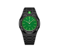 Relógio Swatch x Audemars Piguet Bioceramic Royal Pop 'Green Eight' Verde com Pulseira – relógio montado no case full frame com pulseira em aço inoxidável preto, vista frontal