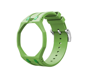 Relógio Swatch x Audemars Piguet Bioceramic Royal Pop 'Green Eight' Verde com Pulseira – case octogonal com pulseira em borracha