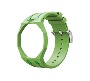 Pulseira de Borracha para Relógio Swatch x Audemars Piguet Royal Pop – case octogonal com pulseira em borracha do 'Green Eight', sem o relógio