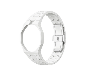Relógio Swatch x Audemars Piguet Bioceramic Royal Pop 'Huit Blanc' Branco com Pulseira – case octogonal com pulseira em bioceramic