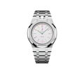 Relógio Swatch x Audemars Piguet Bioceramic Royal Pop 'Huit Blanc' Branco com Pulseira – relógio montado no case full frame com pulseira em aço inoxidável, vista frontal