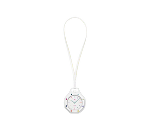 Relógio Swatch x Audemars Piguet Bioceramic Royal Pop 'Huit Blanc' Branco com Pulseira – relógio de bolso no cordão, vista frontal