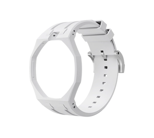 Relógio Swatch x Audemars Piguet Bioceramic Royal Pop 'Huit Blanc' Branco com Pulseira – case octogonal com pulseira em borracha