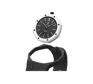 Relógio Swatch x Audemars Piguet Bioceramic Royal Pop 'Ocho Negro' Preto com Pulseira – kit desmontado em bioceramic, cabeça do relógio e case com pulseira