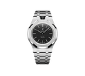 Relógio Swatch x Audemars Piguet Bioceramic Royal Pop 'Ocho Negro' Preto com Pulseira – relógio montado no case full frame com pulseira em aço inoxidável, vista frontal
